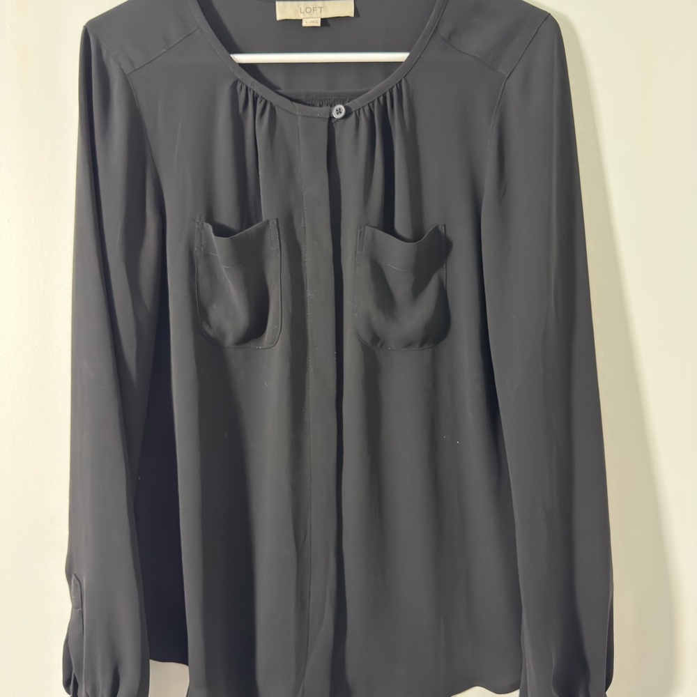 LOFT Women's Classic Black Blouse